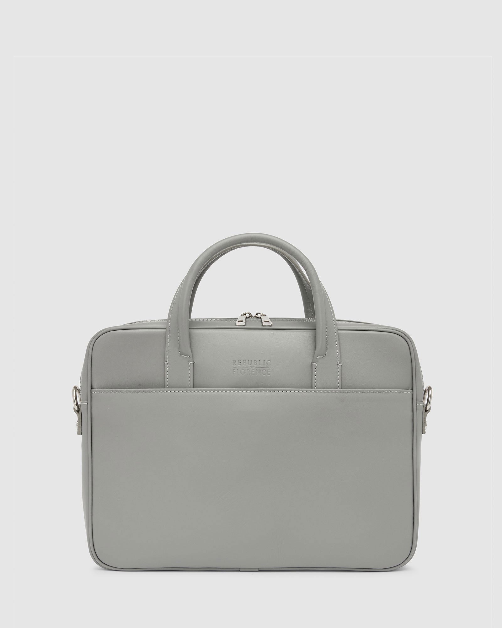 Glasgow Grey - Leather Briefcase 13" laptops - Republic of Florence