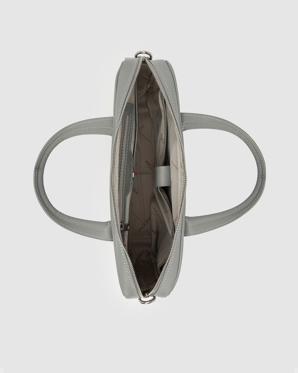 Glasgow Grey - Leather Briefcase 13" laptops - Republic of Florence