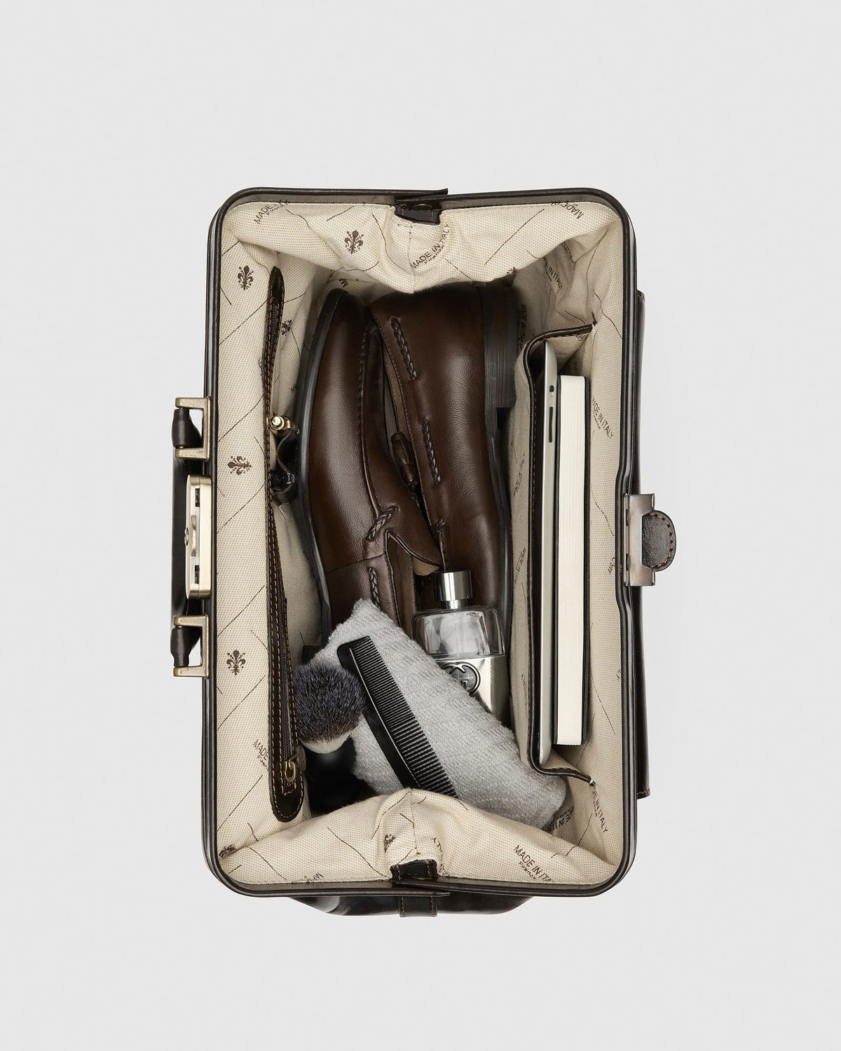 Hippocrates Matt Chocolate - Leather Doctor Bag - Republic of Florence