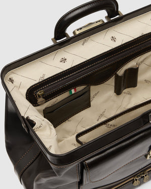 Hippocrates Matt Chocolate - Leather Doctor Bag - Republic of Florence