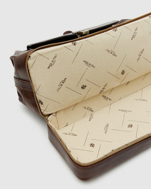 Hippocrates Matt Chocolate - Leather Doctor Bag - Republic of Florence