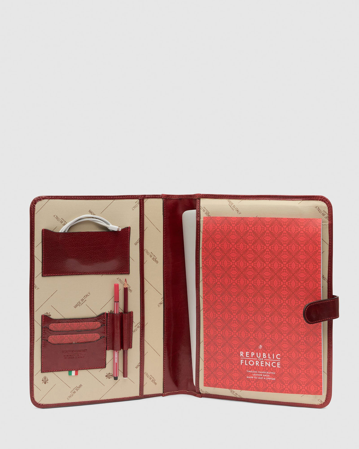Imperial Red - Clip On Leather Compendium - Republic of Florence
