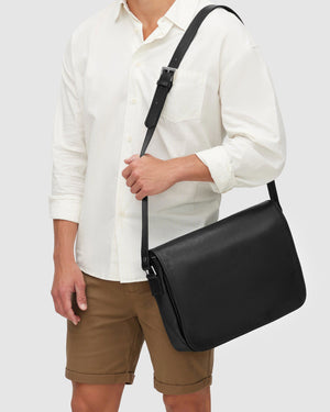Julius Black - 15" Leather Messenger - Republic of Florence