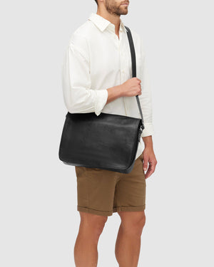 Julius Black - 15" Leather Messenger - Republic of Florence