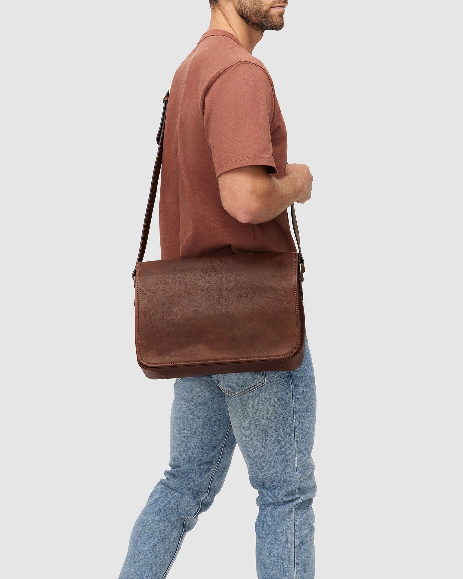 Julius Matt Brown - Leather Messenger Bag - Republic of Florence