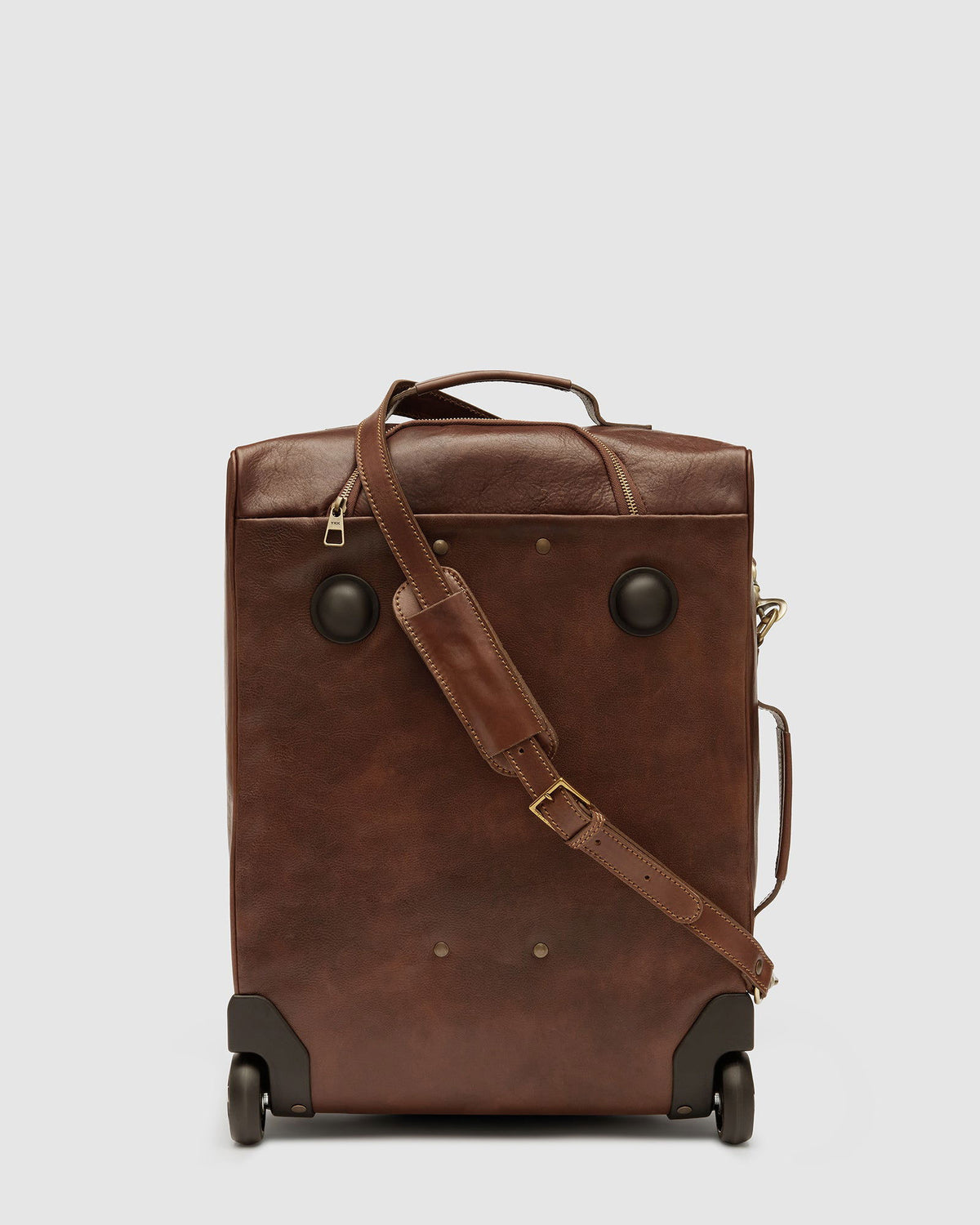 Kino Matt Brown Wheeled Leather Trolley Case Republic of Florence