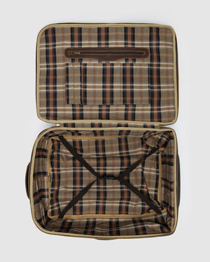 Kino Matt Chocolate  - Wheeled Leather Trolley Case - Republic of Florence