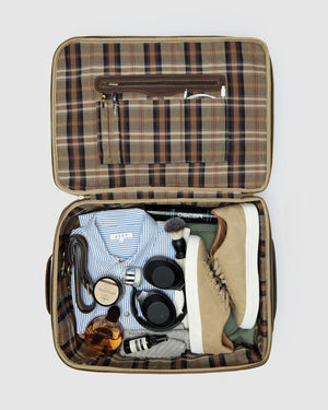 Kino Matt Chocolate  - Wheeled Leather Trolley Case - Republic of Florence