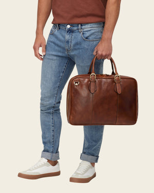 Madrid Earth - 16" Leather Briefcase