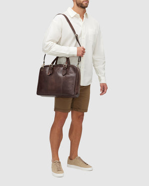 Madrid Espresso - 16" Leather Briefcase