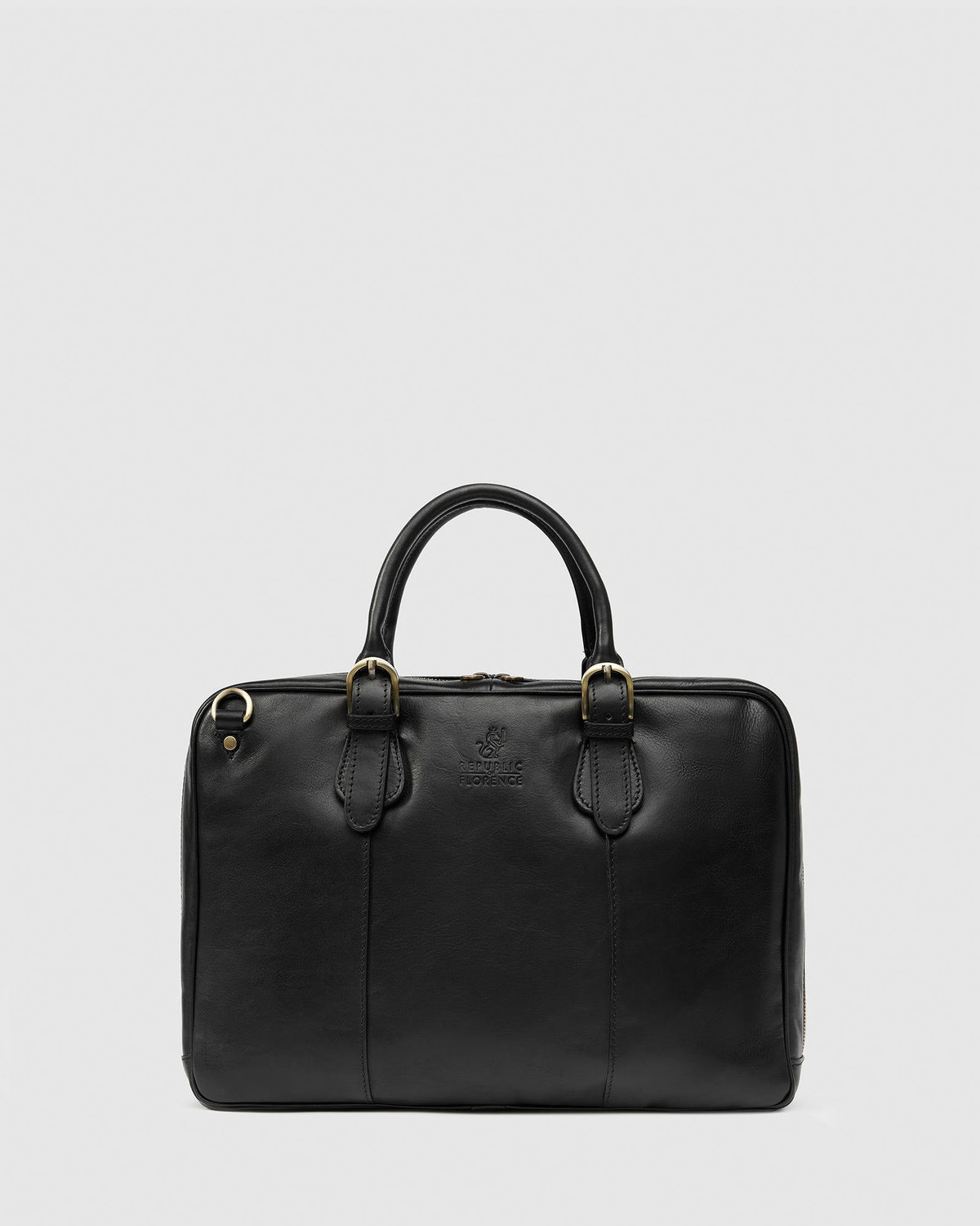 Madrid Matt Black - Leather Briefcase - Republic of Florence
