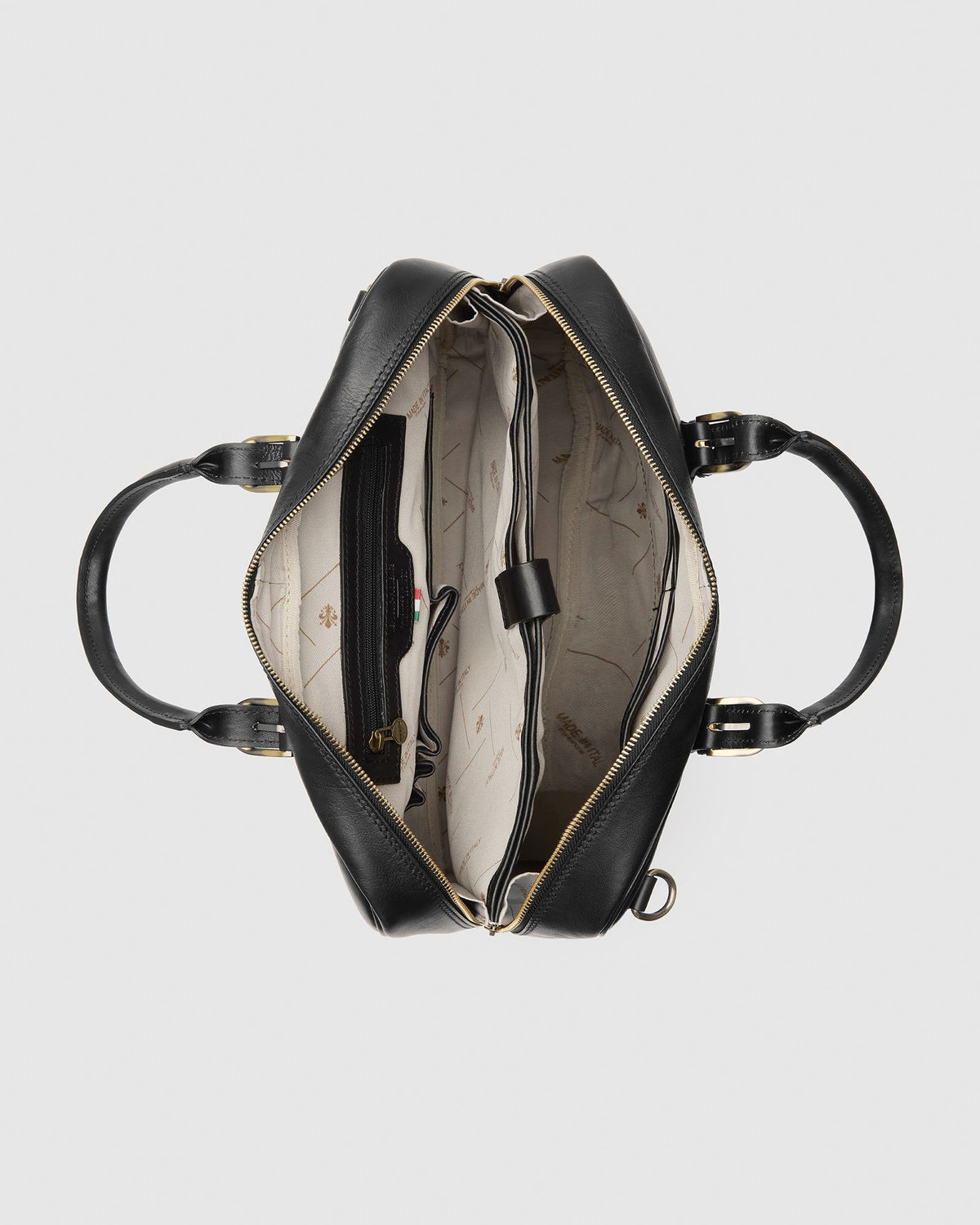 Madrid Matt Black - Leather Briefcase - Republic of Florence