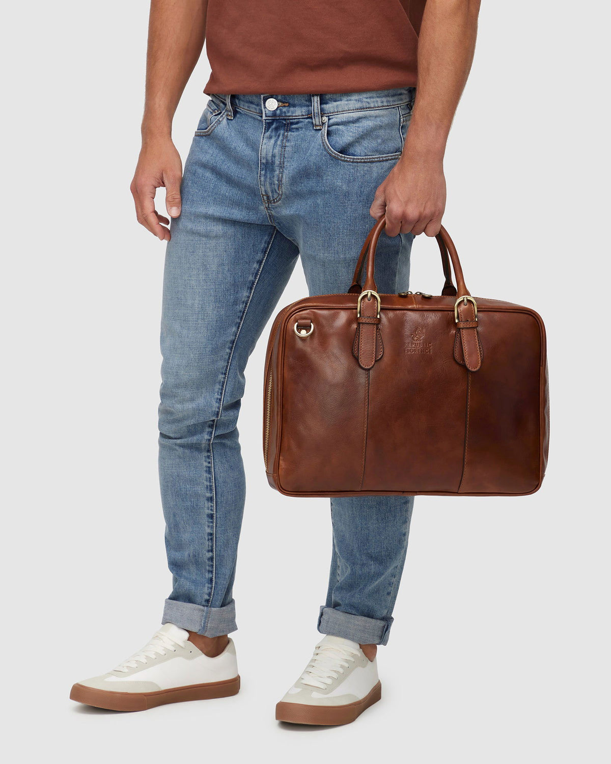 Madrid Matt Brown - Leather Briefcase - Republic of Florence