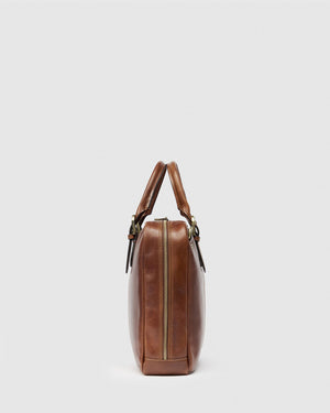 Madrid Matt Brown - Leather Briefcase - Republic of Florence