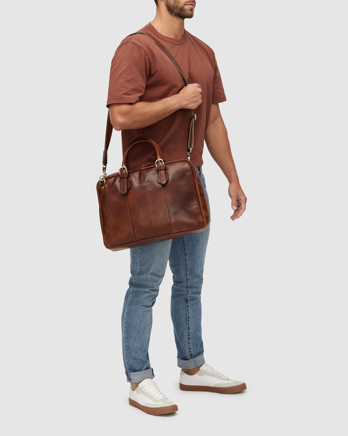 Madrid Matt Brown - Leather Briefcase - Republic of Florence