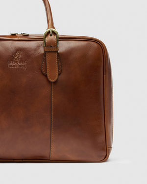Madrid Matt Brown - Leather Briefcase - Republic of Florence