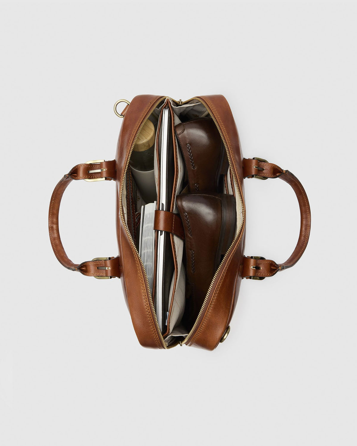 Madrid Matt Brown - Leather Briefcase - Republic of Florence