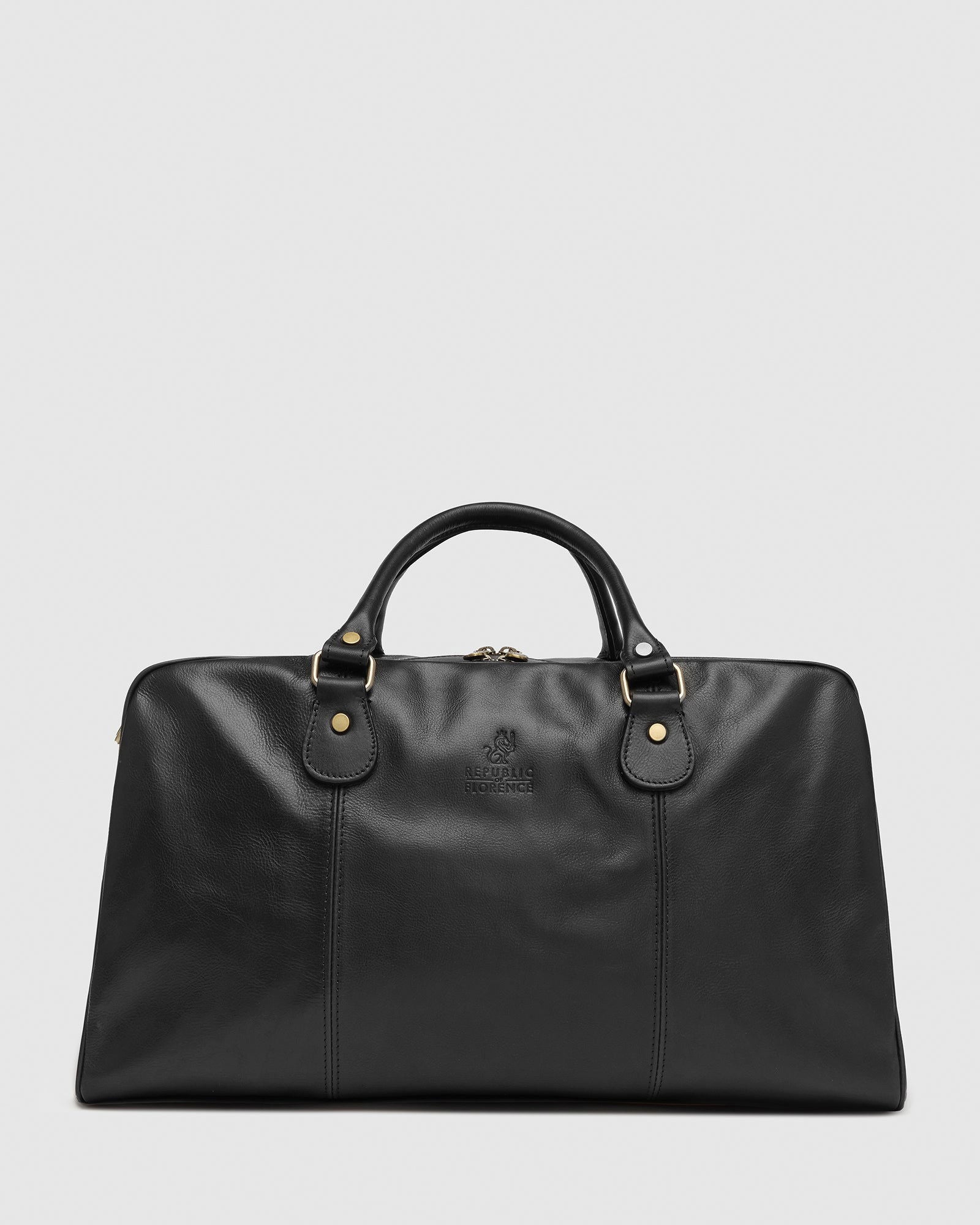 Magellan Matt Black - Leather Duffle Bag - Republic of Florence