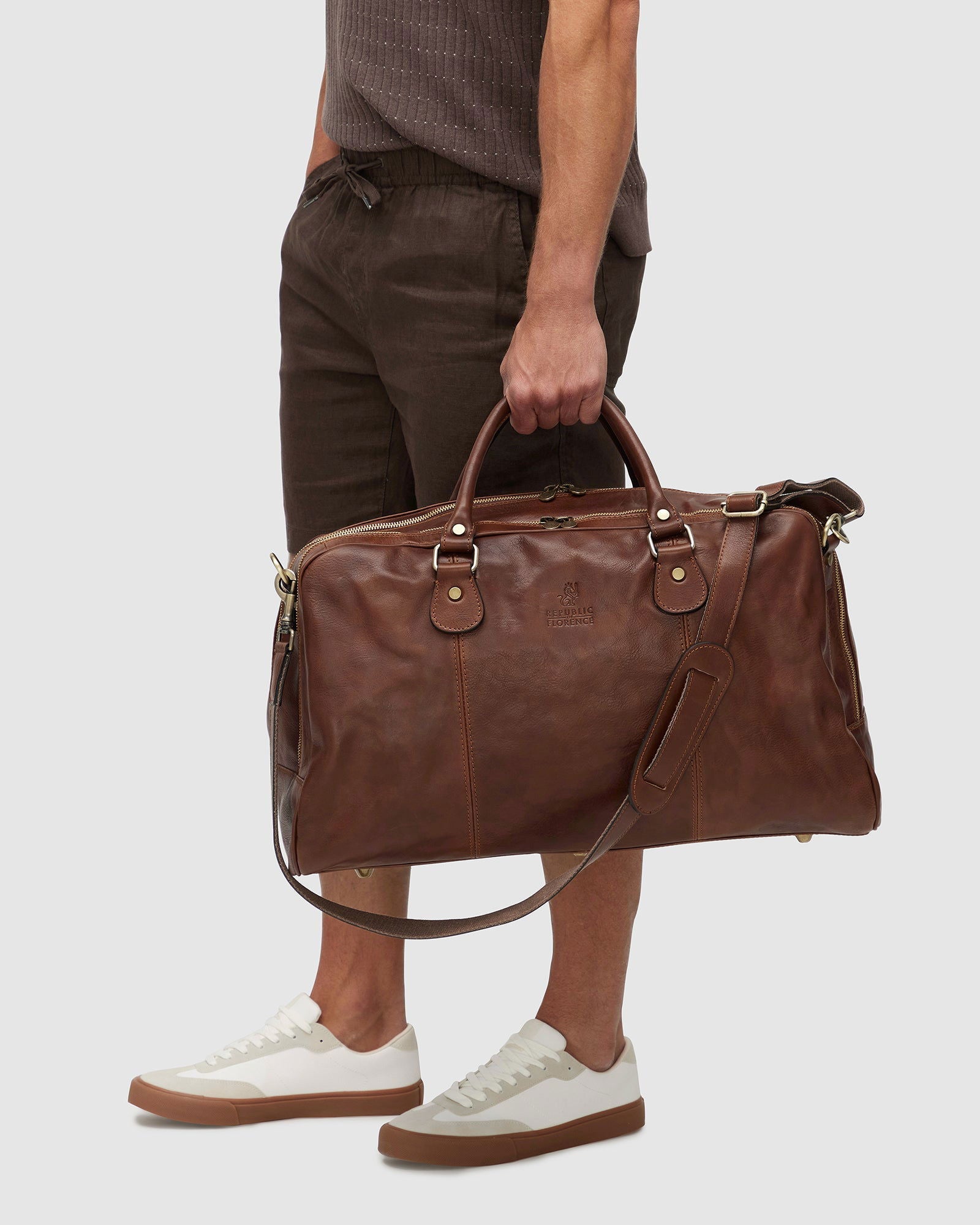 Magellan Matt Brown - Leather Duffle Bag - Republic of Florence