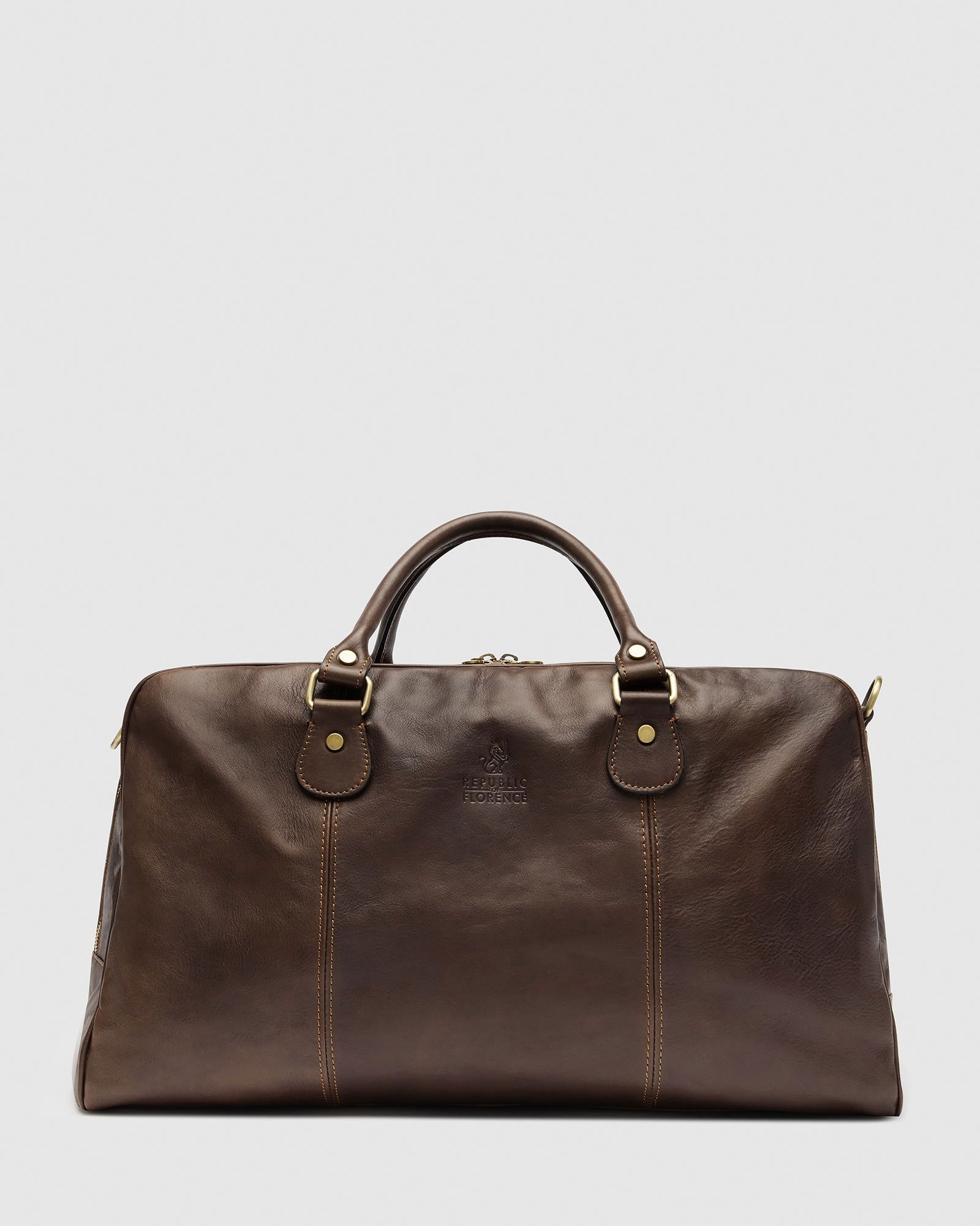 Magellan Matt Chocolate - Leather Duffle Bag - Republic of Florence