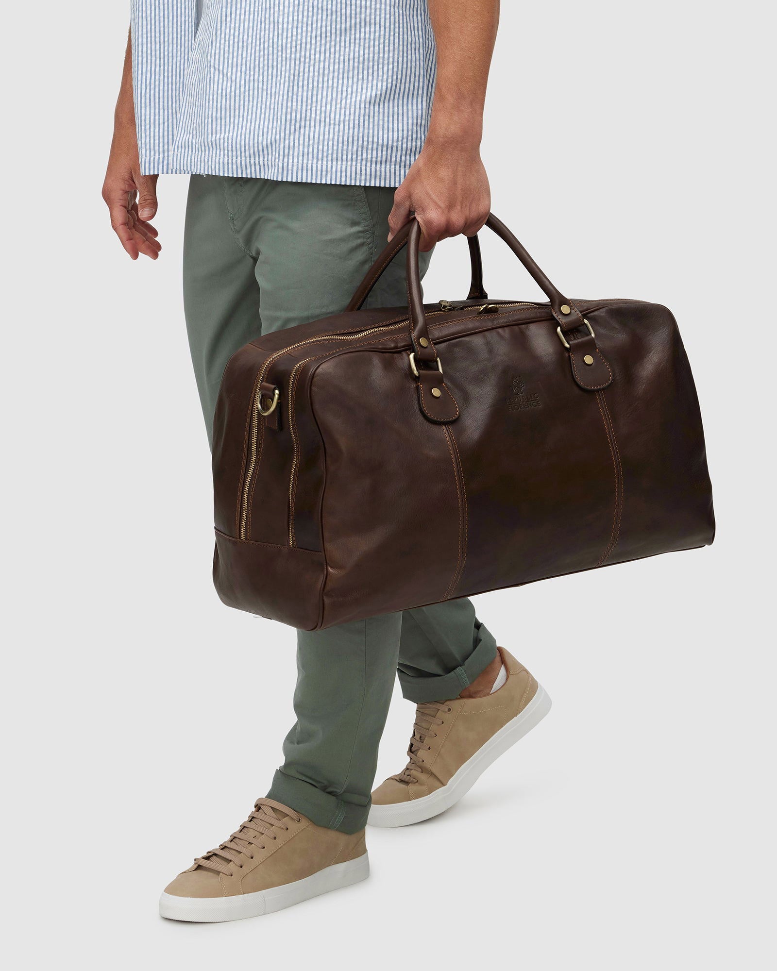 Magellan Matt Chocolate - Leather Duffle Bag - Republic of Florence