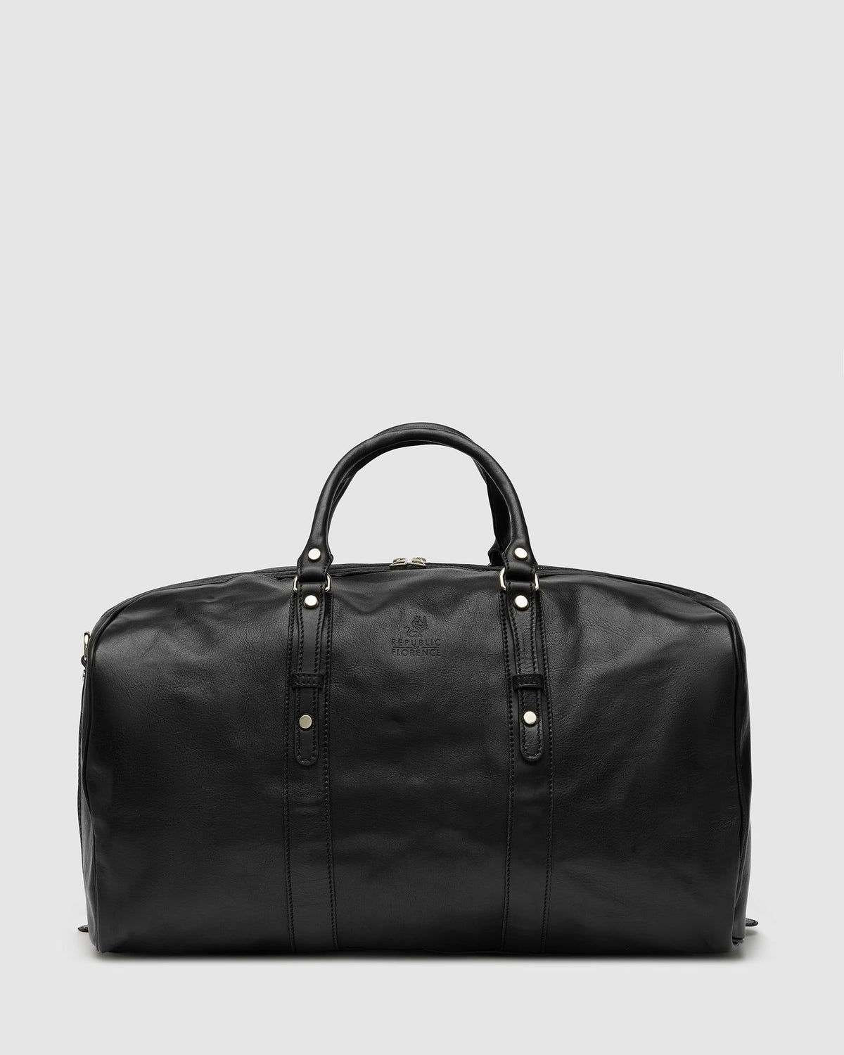 Marco Polo Matt Black Large Leather Carryall Republic of Florence