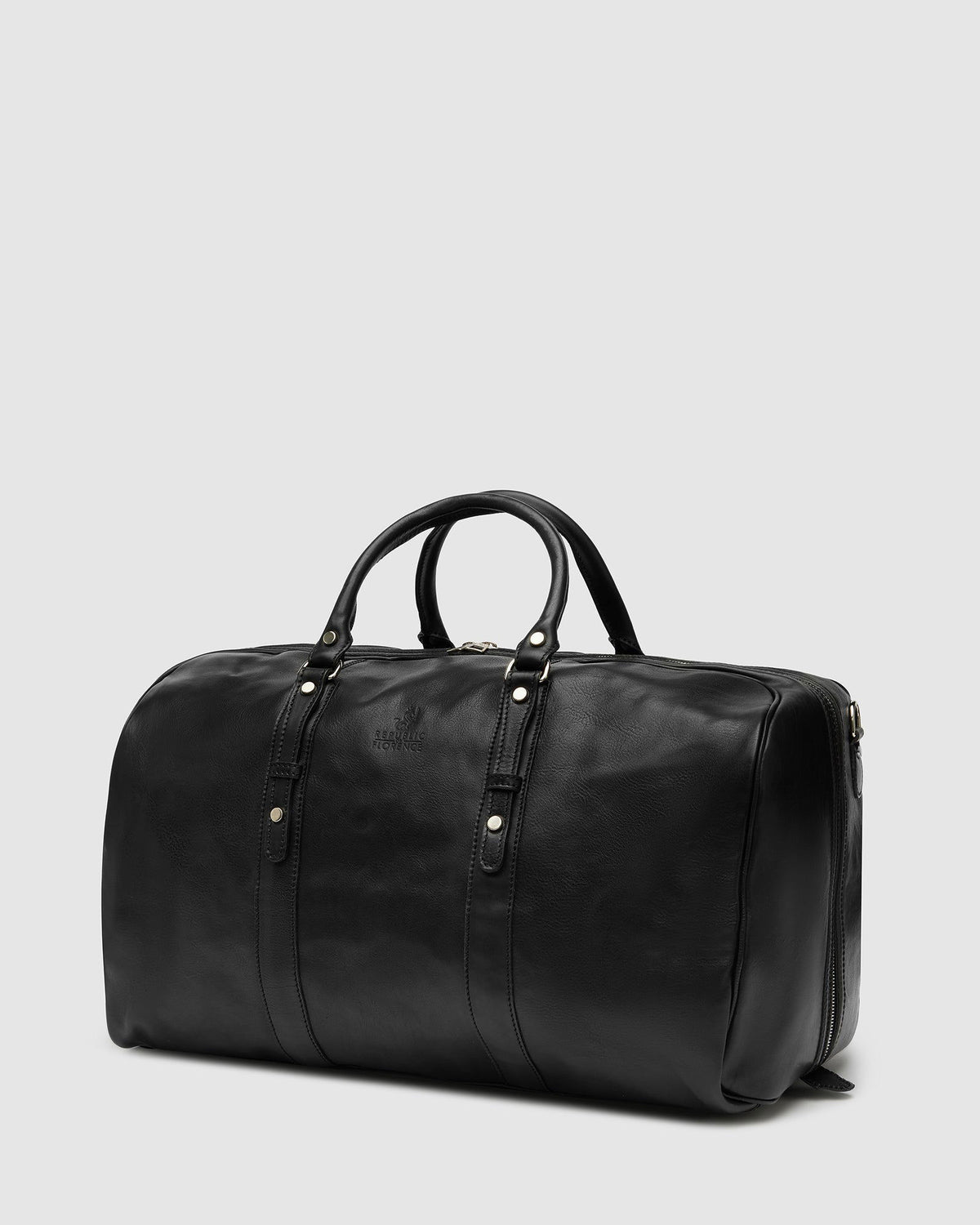 Marco Polo Matt Black Large Leather Carryall Republic of Florence