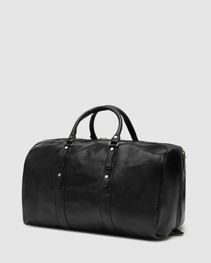 Marco Polo Matt Black - Large Leather Carryall - Republic of Florence