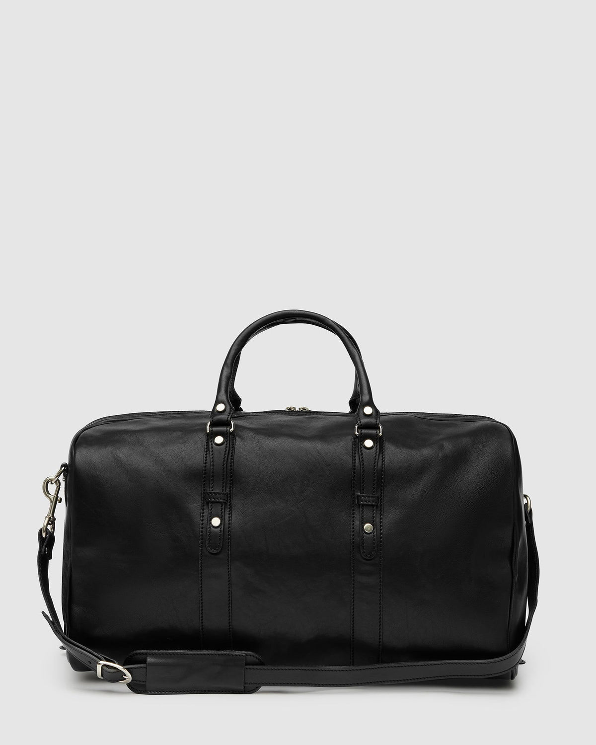 Marco Polo Matt Black Large Leather Carryall Republic of Florence