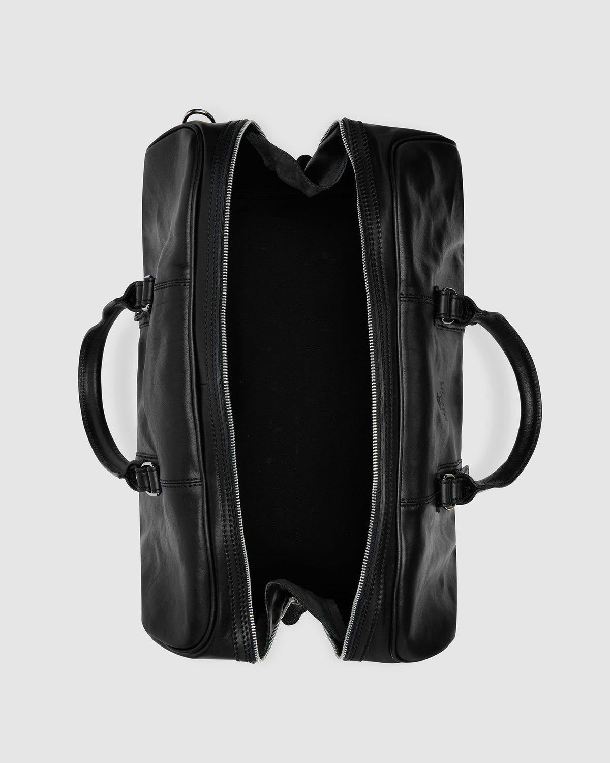 Marco Polo Matt Black - Large Leather Carryall - Republic of Florence