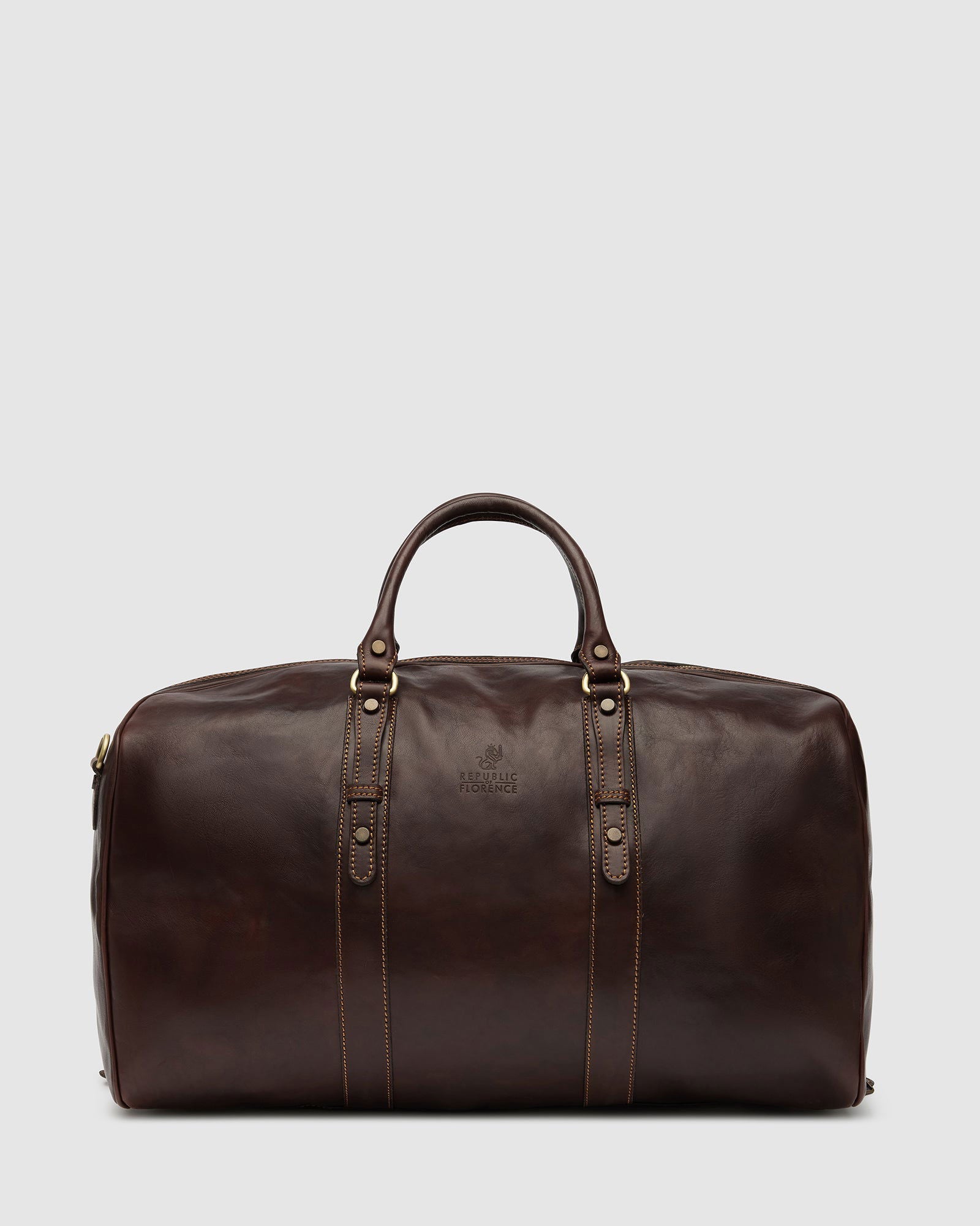 Marco Polo Matt Chocolate - Large Leather CarryAll - Republic of Florence