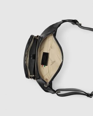 Marius Black - Front Sling leather Bag - Republic of Florence