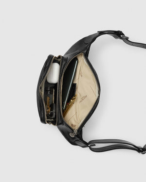 Marius Black - Front Sling leather Bag - Republic of Florence