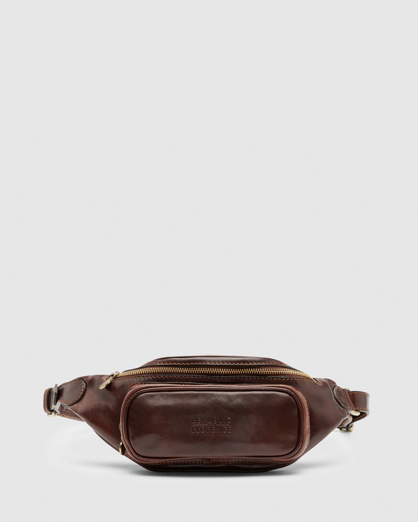 Marius Brown - Front Sling leather Bag - Republic of Florence