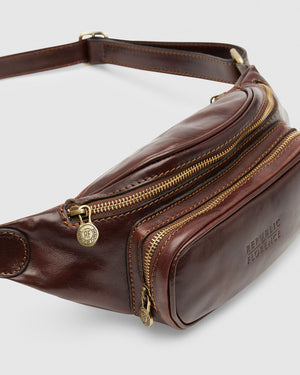 Marius Brown - Front Sling leather Bag - Republic of Florence