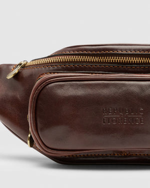 Marius Brown - Front Sling leather Bag - Republic of Florence