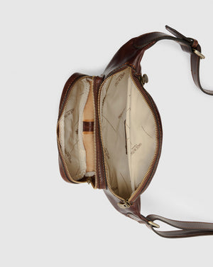 Marius Brown - Front Sling leather Bag - Republic of Florence