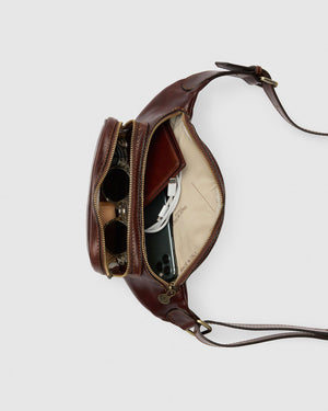 Marius Brown - Front Sling leather Bag - Republic of Florence