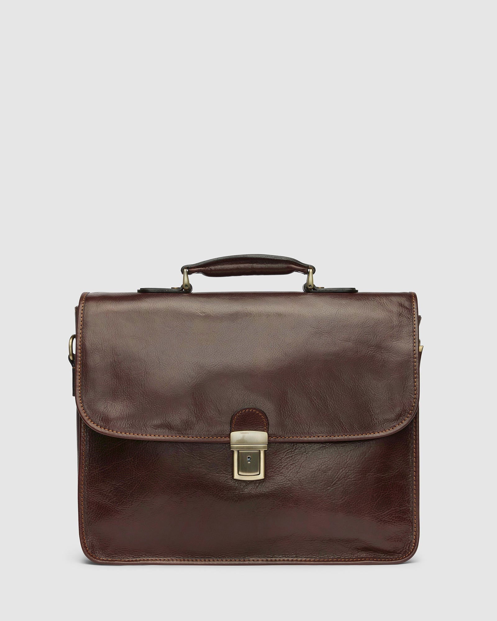 Milan Brown - Leather Laptop Briefcase - Republic of Florence