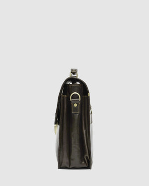 Milan Chocolate - Leather Laptop Briefcase - Republic of Florence