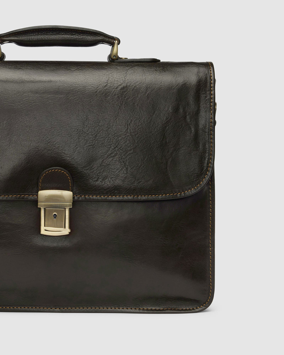 Milan Chocolate - Leather Laptop Briefcase - Republic of Florence