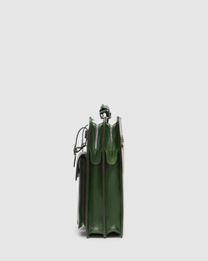 Munich Green - Double Compartment Leather Briefcase - Republic of Florence
