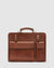 Munich Matt Brown - Double Compartment Leather Briefcase - Republic of Florence
