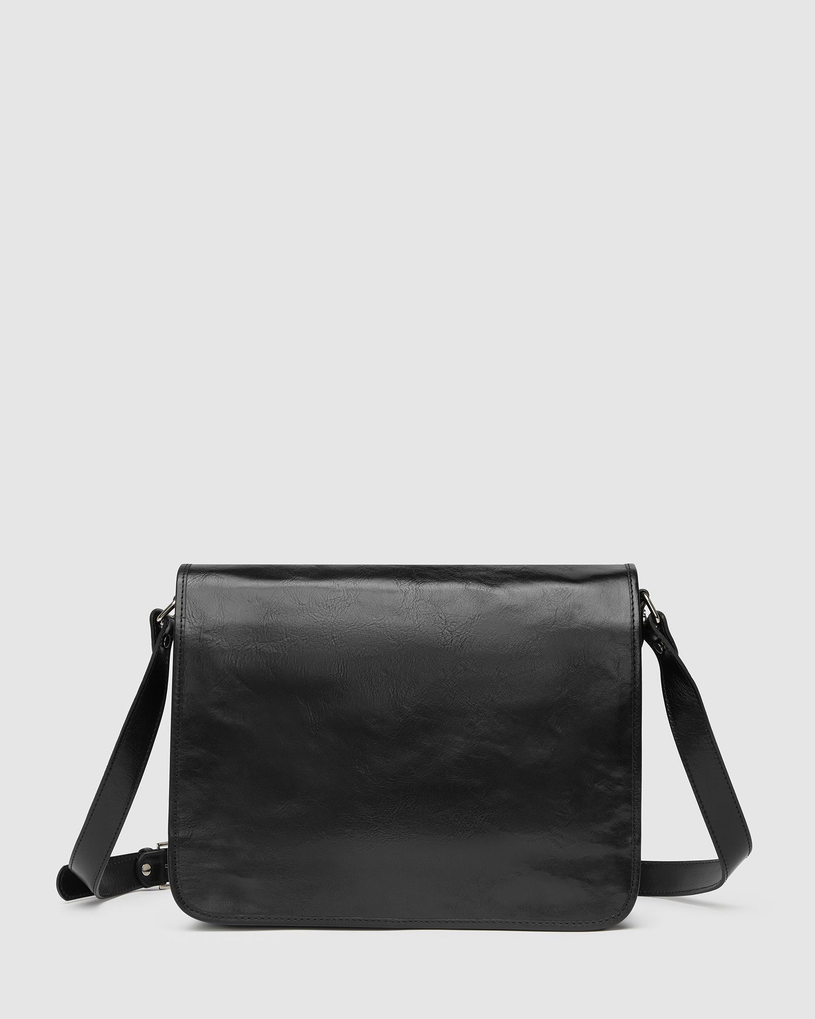 NERO Black - 15" Leather Messenger Bag - Republic of Florence