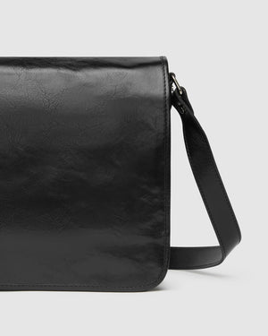 NERO Black - 15" Leather Messenger Bag - Republic of Florence