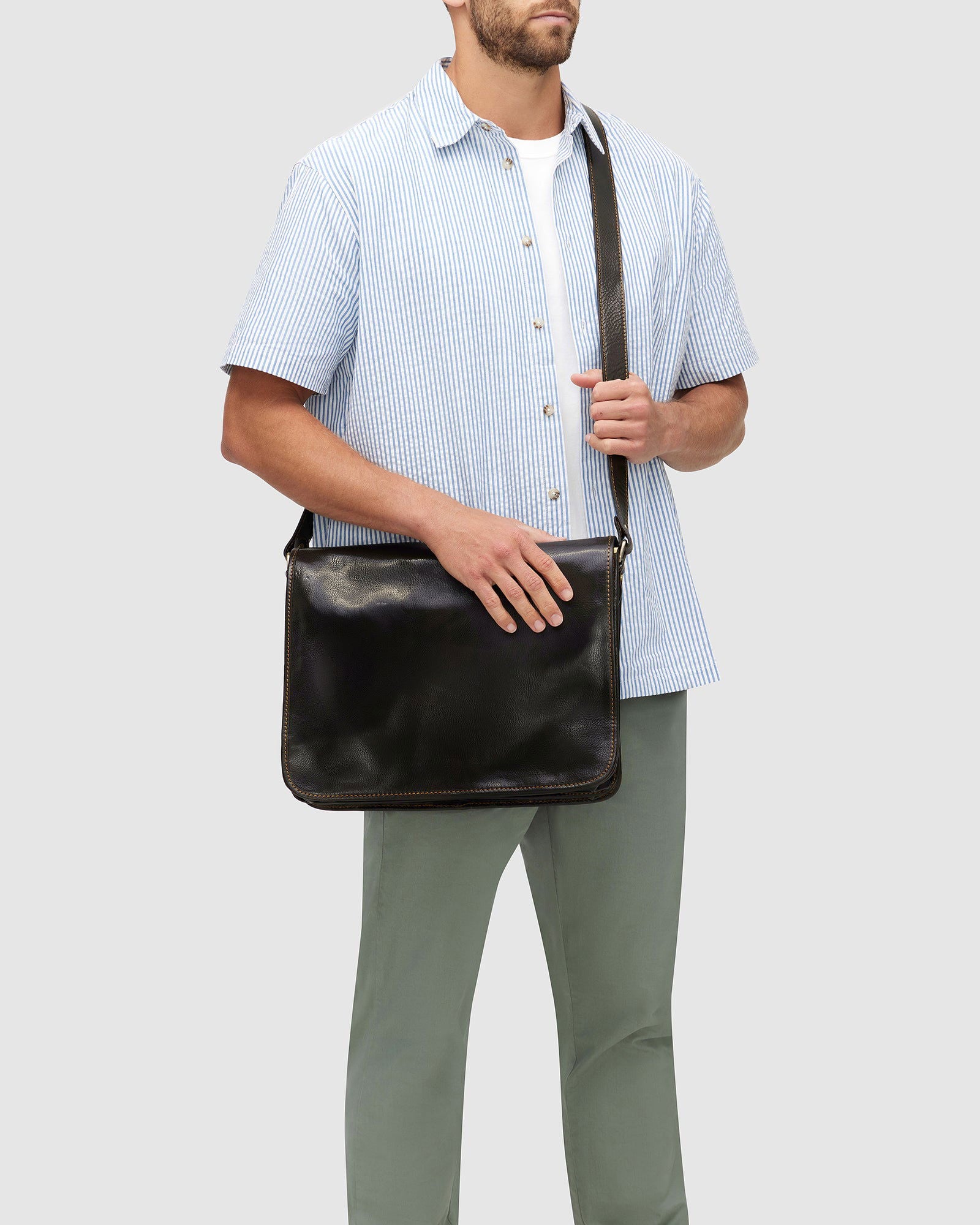 NERO Chocolate - Double Compartment Messenger - Republic of Florence