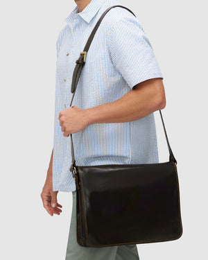 NERO Chocolate - Double Compartment Messenger - Republic of Florence