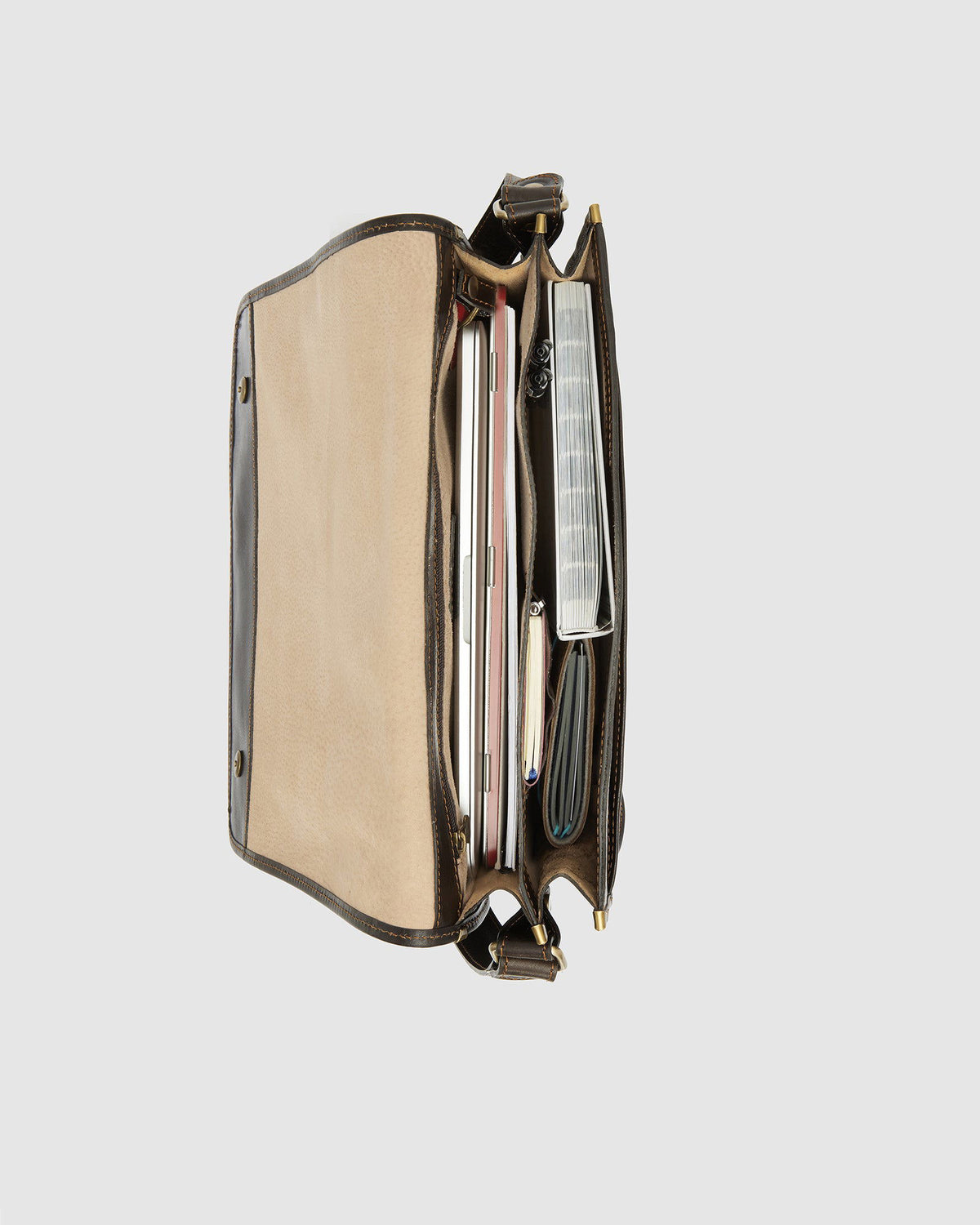 NERO Chocolate - Double Compartment Messenger - Republic of Florence