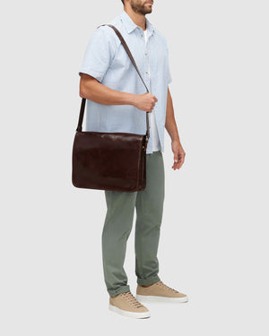 Nero Brown - Double Compartment Messenger - Republic of Florence