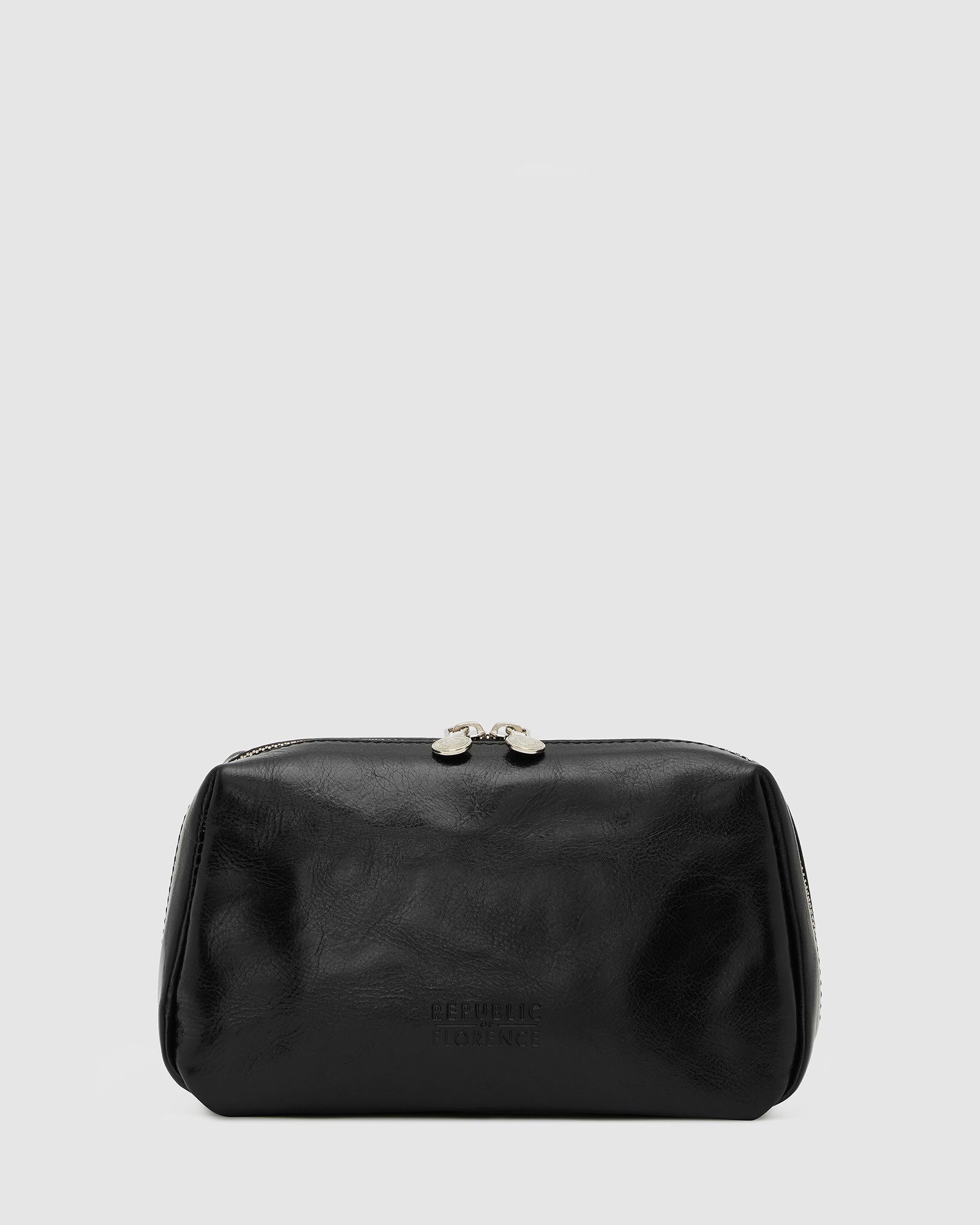 Otto Dopp Kit Black - Leather Toiletry Bag - Republic of Florence